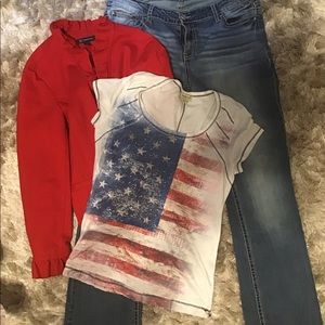 Jeans jacket and top. Cute outfit - great for any occasion